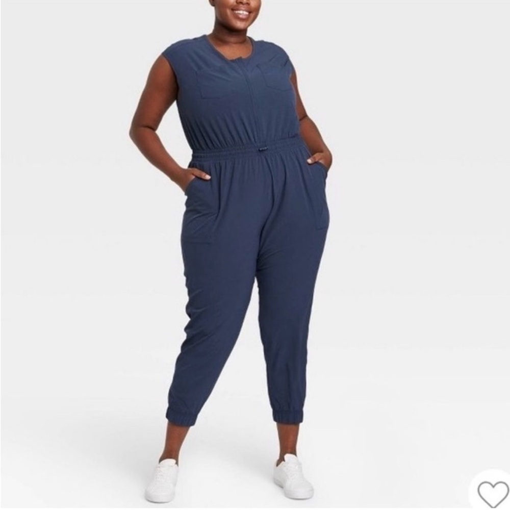 All in Motion Women's Short Sleeve Jumpsuit‎ in Black 4X